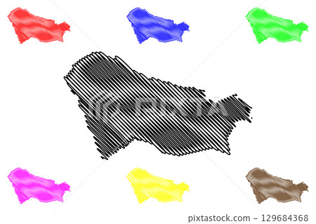 Wenceslau Guimaraes municipality (Bahia state, Municipalities of Brazil, Federative Republic of Brazil) map vector illustration, scribble sketch Wenceslau Guimaraes map 129684368