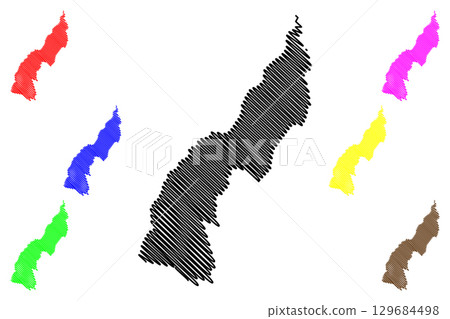 Xique-Xique municipality (Bahia state, Municipalities of Brazil, Federative Republic of Brazil) map vector illustration, scribble sketch Xique Xique map 129684498