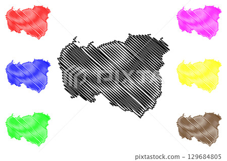 Burnley Non-metropolitan district, Borough, (United Kingdom of Great Britain and Northern Ireland, ceremonial county Lancashire or Lancs, England) map vector illustration, scribble sketch map Burnley Non-metropolitan district, Borough, (United Kingdom of Great Britain and Northern Ireland, ceremonial county Lancashire or Lancs, England) map vector illustration, scribble sketch map 129684805