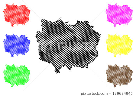City and Metropolitan borough of Coventry (United Kingdom of Great Britain and Northern Ireland, Metropolitan and ceremonial county West Midlands, England) map vector illustration, scribble sketch map City and Metropolitan borough of Coventry (United Kingdom of Great Britain and Northern Ireland, Metropolitan and ceremonial county West Midlands, England) map vector illustration, scribble sketch map 129684945