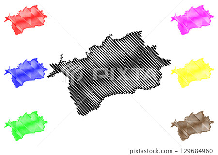 East Devon non-metropolitan district (United Kingdom of Great Britain and Northern Ireland, ceremonial county Devon or Devonshire, England) map vector illustration, scribble sketch map East Devon non-metropolitan district (United Kingdom of Great Britain and Northern Ireland, ceremonial county Devon or Devonshire, England) map vector illustration, scribble sketch map 129684960
