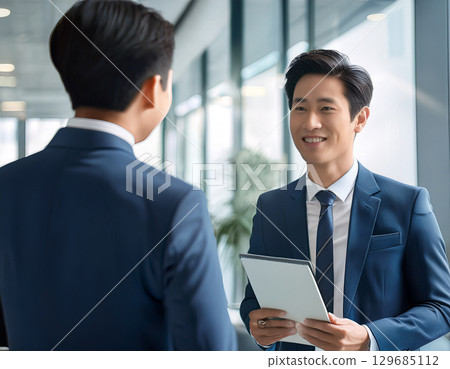 Businessmen having a meeting 129685112