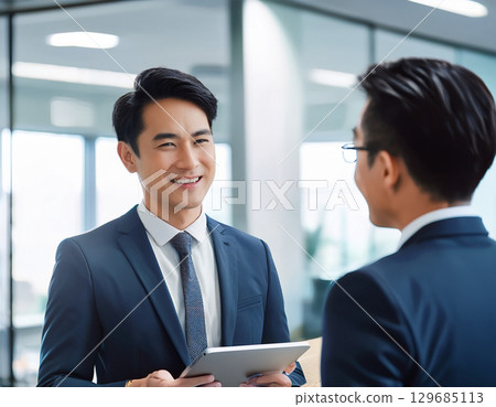 Businessmen having a meeting Businessmen having a meeting 129685113