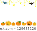 Cute Halloween star and moon frame 129685120