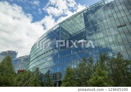 Berlin, Germany - July 01, 2018: Modern architecture in the central part of Berlin Berlin, Germany - July 01, 2018: Modern architecture in the central part of Berlin 129685200