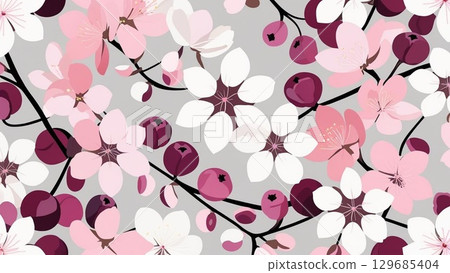 用櫻花花瓣覆蓋的背景材料 用櫻花花瓣覆蓋的背景材料 129685404