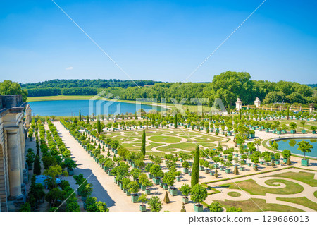 Beautiful gardens and fountains of the Palace of Versailles in France - Spectacular scenery of a World Heritage Site 129686013