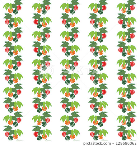 Colorful Okinawan melon seamless pattern 129686062