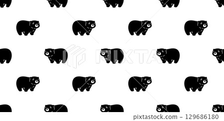 bear seamless pattern polar bear black cartoon vector doodle teddy tile background gift wrapping paper scarf isolated repeat wallpaper illustration design bear seamless pattern polar bear black cartoon vector doodle teddy tile background gift wrapping paper scarf isolated repeat wallpaper illustration design 129686180