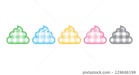 dog poo vector icon tartan plaid checked logo cartoon character puppy symbol doodle illustration design 129686199