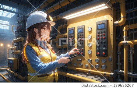 Female engineers at work | Realistic and documentary style Female engineers at work | Realistic and documentary style 129686207
