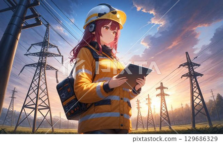 工作中的女性工程師 | 寫實與紀實風格 129686329