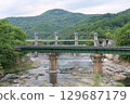 Railway bridge and dam 129687179