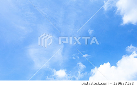 A simple landscape of autumn blue sky and clouds A simple landscape of autumn blue sky and clouds 129687188