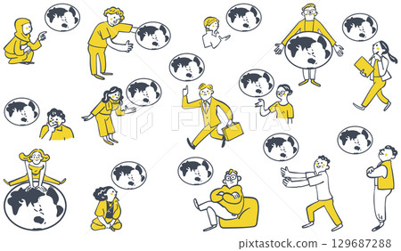 環遊世界的全球人才集圖庫插圖 129687288