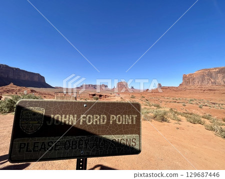 [Arizona] John Ford's Point sign and Monument Valley 129687446