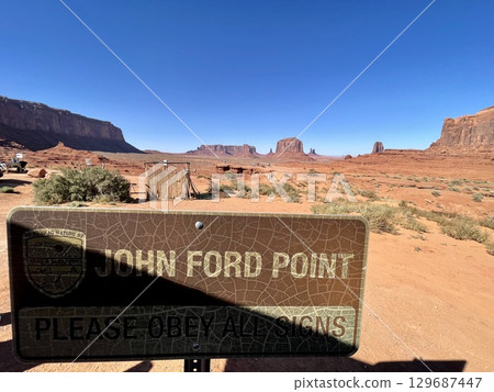 [Arizona] John Ford's Point sign and Monument Valley 129687447