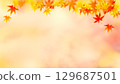 Autumn leaves and shining background, autumn image background illustration 129687501