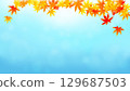 Autumn leaves and shining background, autumn image background illustration 129687503