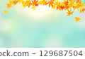 Autumn leaves and shining background, autumn image background illustration 129687504
