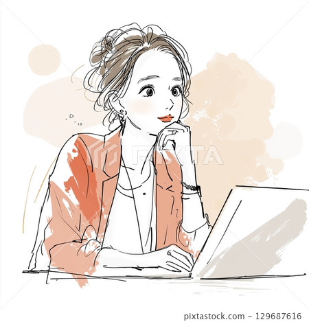 一個女人的插圖 一個女人的插圖 129687616