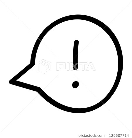 A hand-drawn icon of an exclamation mark and a speech bubble! A symbol of realization, surprise, and inspiration. A hand-drawn icon of an exclamation mark and a speech bubble! A symbol of realization, surprise, and inspiration. 129687714
