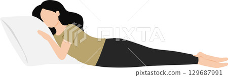 一個女人睡午覺的插圖 一個女人睡午覺的插圖 129687991