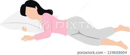 一個女人睡午覺的插圖 129688004