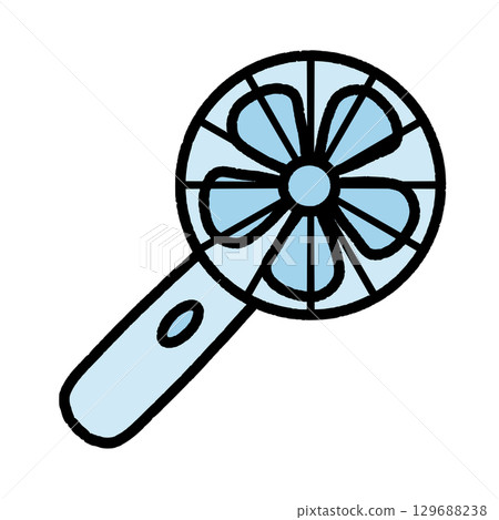 Cute flower-shaped handheld fan, light blue 129688238