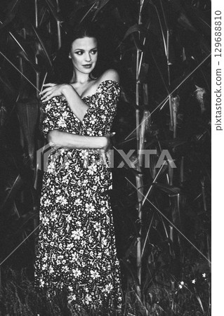 Monochrome Portraiture of Woman in Nature Monochrome Portraiture of Woman in Nature 129688810