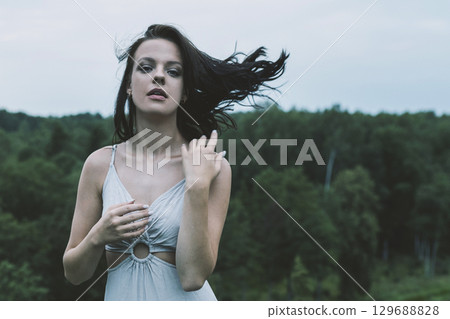 Serene Woman in Nature 129688828
