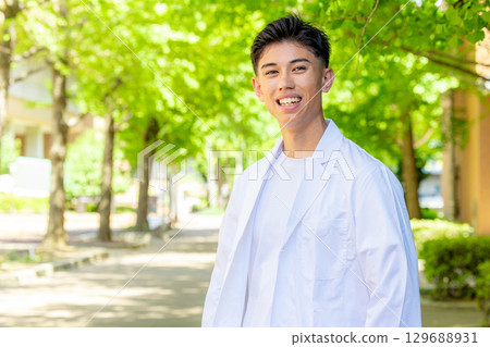 A white coat with a file 129688931