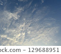 The sky with clouds illuminated by the setting sun 129688951