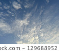 The sky with clouds illuminated by the setting sun 129688952