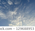 The sky with clouds illuminated by the setting sun 129688953