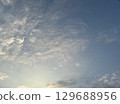The sky with clouds illuminated by the setting sun 129688956