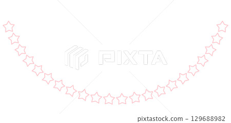Pink star pattern curved line frame Pink star pattern curved line frame 129688982