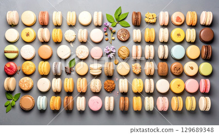 Many macaroons 129689348