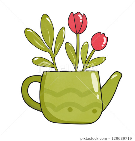 flowers in a pot flowers in a pot 129689719