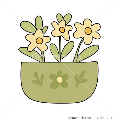 vector illustration of a flower pot 129689725