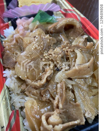 Ekiben (pork and rice) 129689808