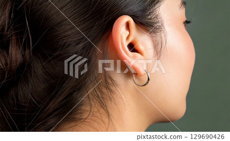 Beautiful female ears 129690426