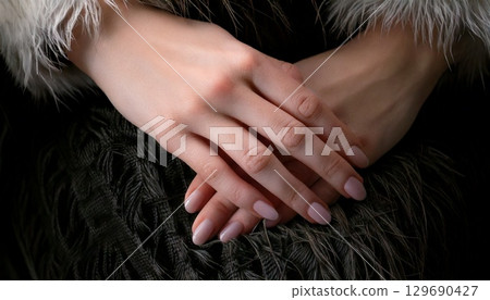 Beautiful female hands 129690427