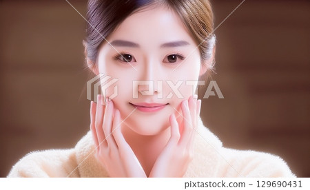 A woman with beautiful skin 129690431