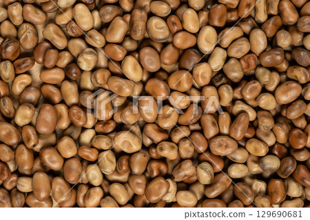 Edible Horse Garden Beans Vicia Faba Macro Top View 129690681