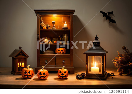 Antique Halloween pumpkin candle 129691114