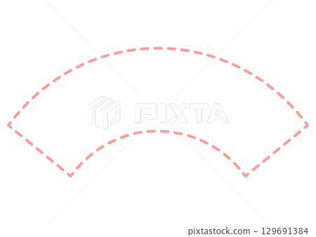 Pink fan-shaped arched header frame 129691384