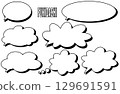 Simple and pop speech bubble set 129691591