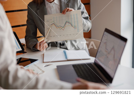 A Business Meeting on Data Presentation, covering detailed Analysis and strategic talks A Business Meeting on Data Presentation, covering detailed Analysis and strategic talks 129691821