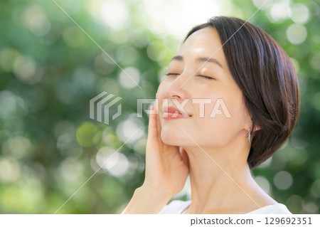 Women, Fresh green, Green, Skin care 129692351